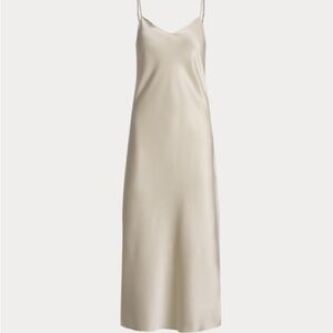 Polo Ralph Lauren Satin Midi Slip Dress Size 0, Champagne